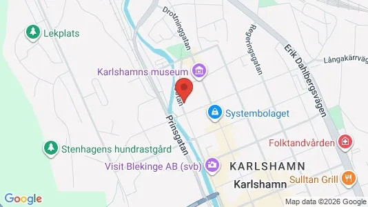 Affärslokaler att hyra i Karlshamn - kort over placeringen