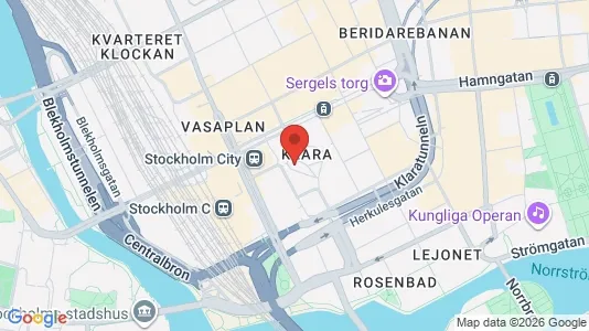 Kontorslokaler att hyra i Stockholm Innerstad - kort over placeringen
