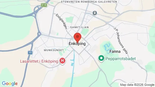 Affärslokaler att hyra i Enköping - kort over placeringen