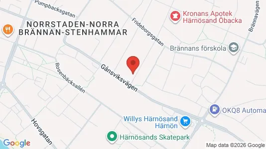 Affärslokaler att hyra i Härnösand - kort over placeringen