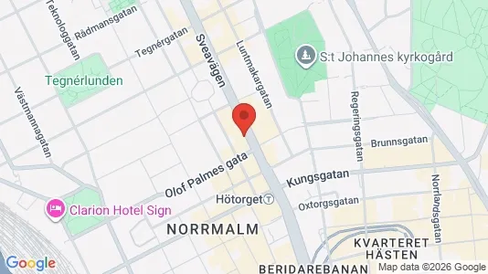 Kontorslokaler att hyra i Stockholm Innerstad - kort over placeringen