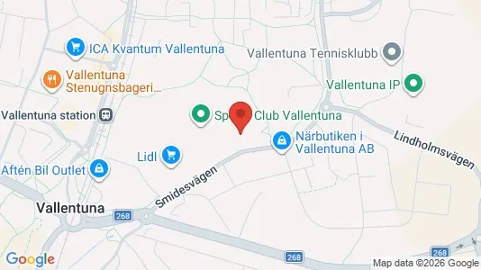 Lagerlokaler att hyra i Vallentuna - kort over placeringen