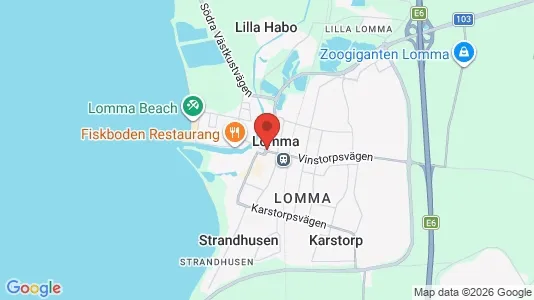 Butikslokaler att hyra i Lomma - kort over placeringen