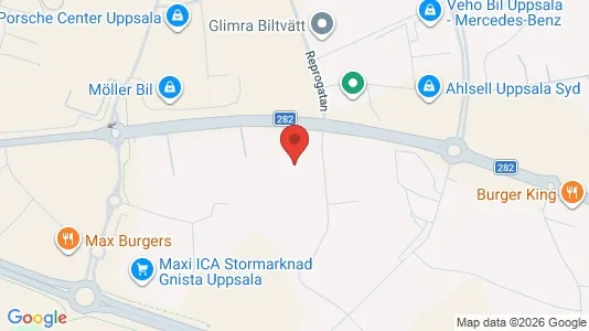 Kontorslokaler att hyra i Uppsala - kort over placeringen