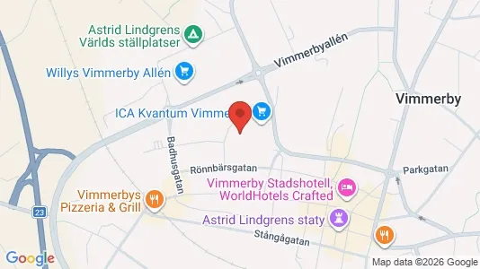 Affärslokaler att hyra i Vimmerby - kort over placeringen