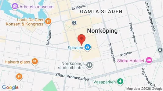 Affärslokaler att hyra i Norrköping - kort over placeringen