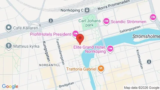 Affärslokaler att hyra i Norrköping - kort over placeringen