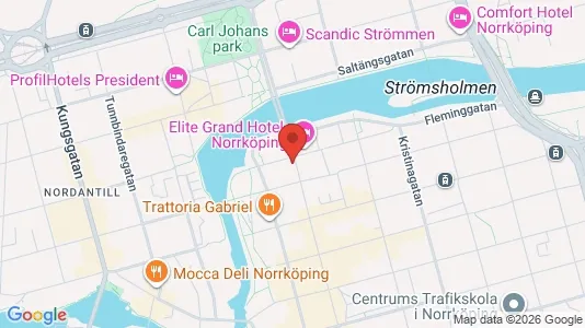 Affärslokaler att hyra i Norrköping - kort over placeringen