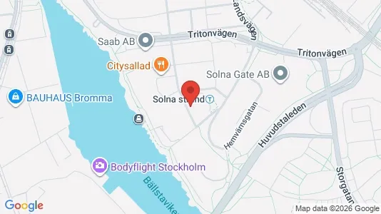 Affärslokaler att hyra i Solna - kort over placeringen
