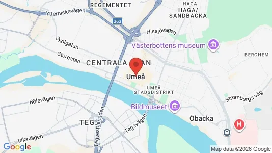 Lagerlokaler att hyra i Umeå - kort over placeringen