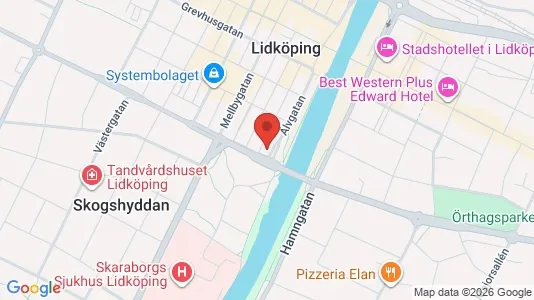 Kontorslokaler att hyra i Lidköping - kort over placeringen