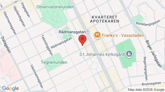 Kontorslokaler att hyra i Vasastan - kort over placeringen