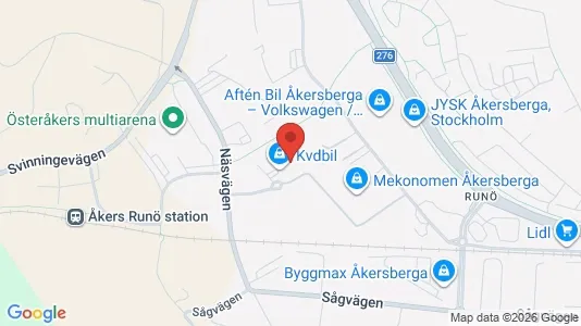 Lagerlokaler att hyra i Österåker - kort over placeringen