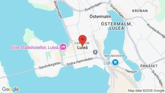 Affärslokaler att hyra i Luleå - kort over placeringen