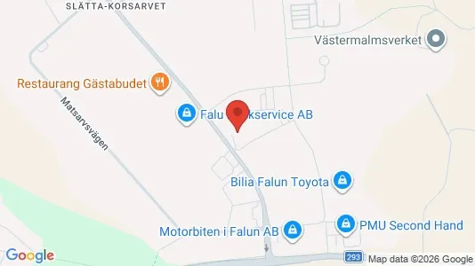 Lagerlokaler att hyra i Falun - kort over placeringen