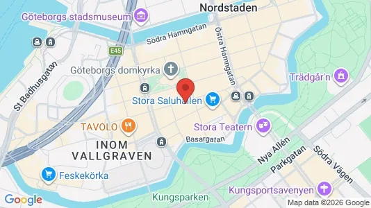 Kontorslokaler att hyra i Göteborg Centrum - kort over placeringen