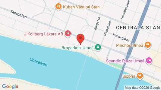 Affärslokaler att hyra i Umeå - kort over placeringen
