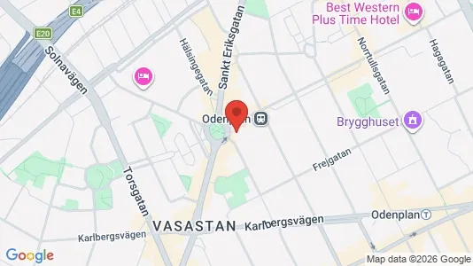 Kontorslokaler att hyra i Vasastan - kort over placeringen