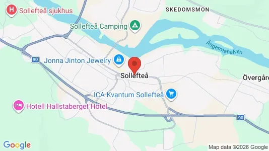 Affärslokaler att hyra i Sollefteå - kort over placeringen