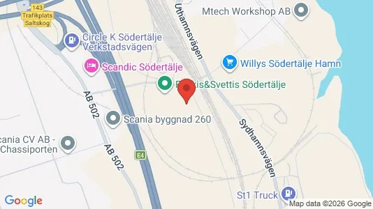 Affärslokaler att hyra i Södertälje - kort over placeringen