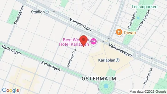 Affärslokaler att hyra i Östermalm - kort over placeringen