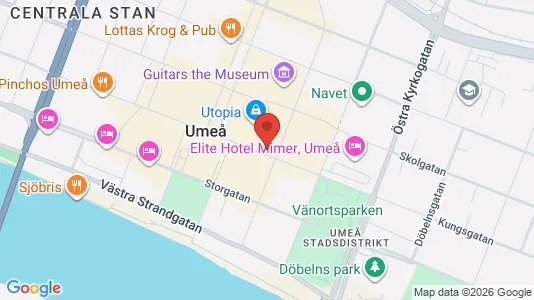 Affärslokaler att hyra i Umeå - kort over placeringen