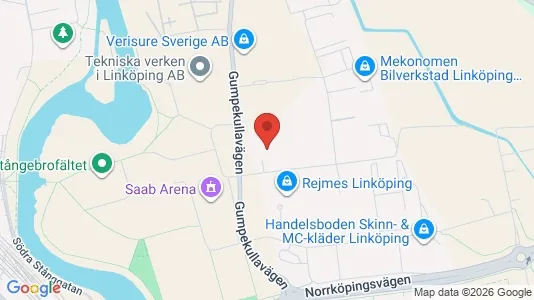 Affärslokaler att hyra i Linköping - kort over placeringen