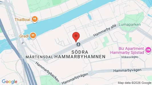 Affärslokaler att hyra i Hammarbyhamnen - kort over placeringen