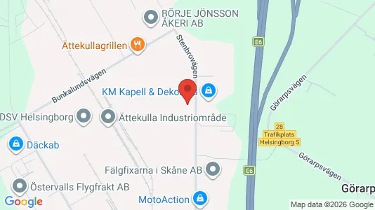 Garage att hyra i Helsingborg - kort over placeringen