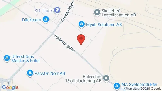Kontorslokaler att hyra i Skellefteå - kort over placeringen
