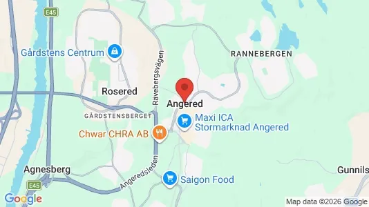 Lagerlokaler att hyra i Angered - kort over placeringen