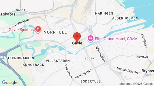 Butikslokaler att hyra i Gävle - kort over placeringen