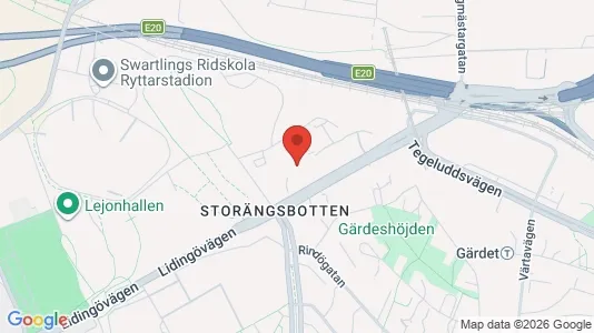 Affärslokaler att hyra i Gärdet/Djurgården - kort over placeringen