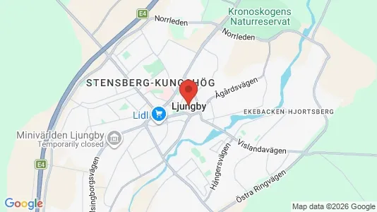 Affärslokaler att hyra i Ljungby - kort over placeringen