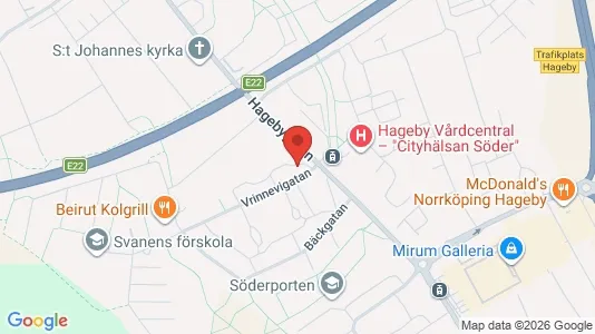 Affärslokaler att hyra i Norrköping - kort over placeringen