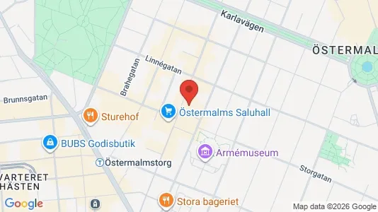 Kontorslokaler att hyra i Östermalm - kort over placeringen