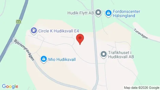 Kontorslokaler att hyra i Hudiksvall - kort over placeringen