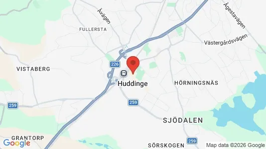 Affärslokaler att hyra i Huddinge - kort over placeringen