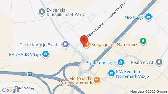 Industrilokaler att hyra i Växjö - kort over placeringen