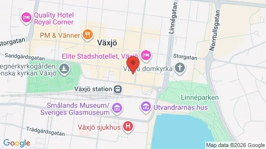 Kontorslokaler att hyra i Växjö - kort over placeringen