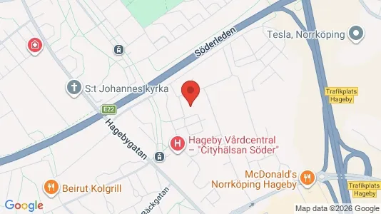 Affärslokaler att hyra i Norrköping - kort over placeringen