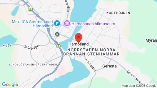 Affärslokaler att hyra i Härnösand - kort over placeringen