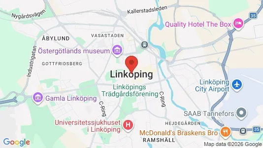 Affärslokaler att hyra i Linköping - kort over placeringen