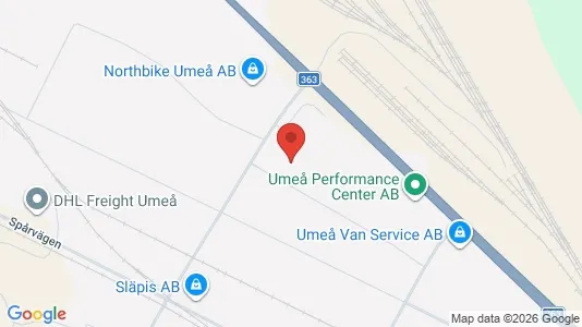 Kontorslokaler att hyra i Umeå - kort over placeringen