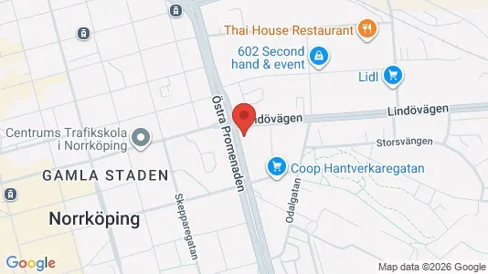 Affärslokaler att hyra i Norrköping - kort over placeringen