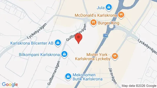 Lagerlokaler att hyra i Karlskrona - kort over placeringen