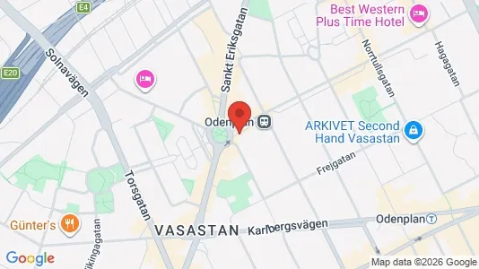 Kontorslokaler att hyra i Vasastan - kort over placeringen