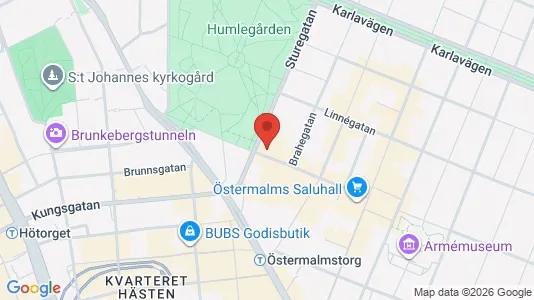 Kontorslokaler att hyra i Östermalm - kort over placeringen