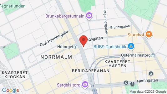 Kontorslokaler att hyra i Stockholm Innerstad - kort over placeringen