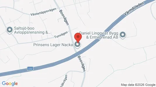 Lagerlokaler att hyra i Nacka - kort over placeringen
